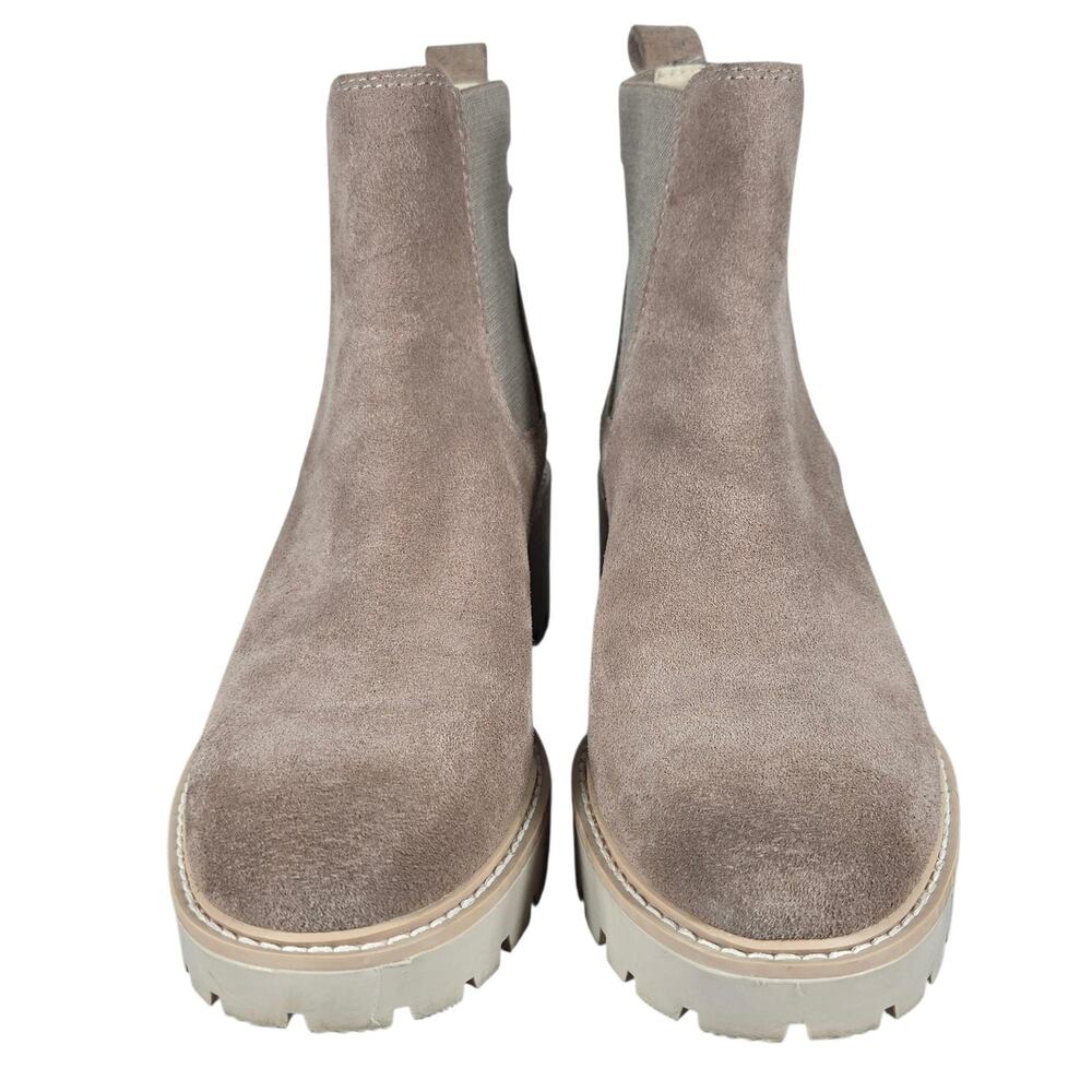 Dolce Vita Haddie Boots Womens Size 7.5 Suede Leather Chelsea Lug Sole Block - Picture 6 of 11